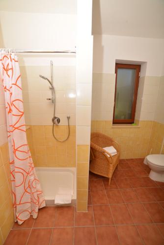 a bathroom with a shower and a toilet at La Locanda di Campagna in Agropoli