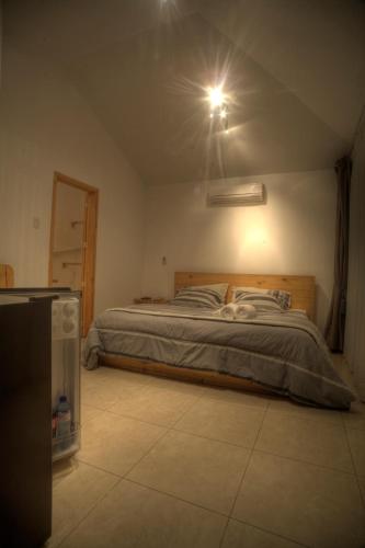 a bedroom with a bed and a ceiling fan at Hotel Boutique La Angostura in Ica