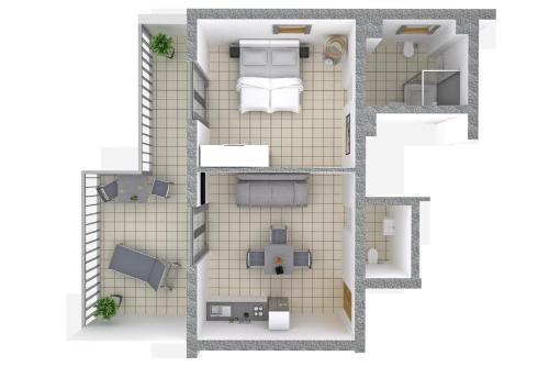un plano del suelo de una casa en mk | Apartments Nin en Vrsi