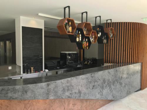 a counter with several lights on top of it at Hotel do Parque in Viana do Castelo