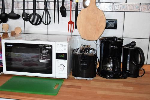 Andron في Solkan: كونتر مطبخ مع مايكرويف وبعض الأدوات