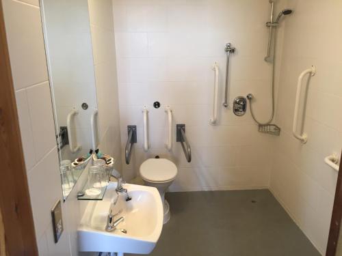 een badkamer met een toilet en een wastafel bij The Shetland Hotel in Lerwick