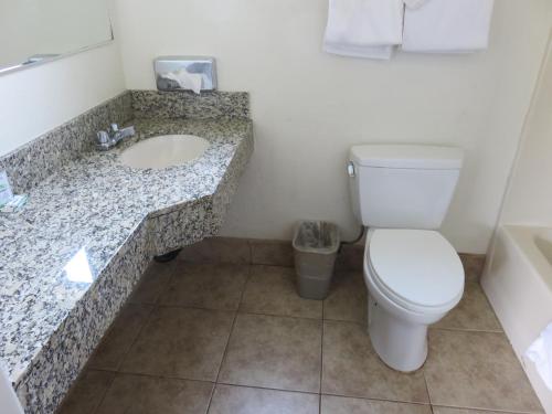 a bathroom with a toilet and a sink at Economy Inn Richmond in Richmond