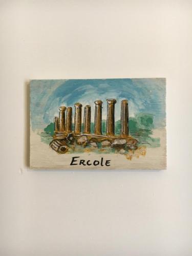 a painting of an engine on a wall at La Città degli Dei in Agrigento