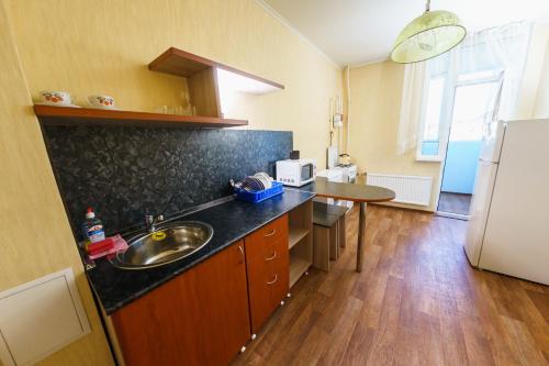 Apartment on Tereshkovoy廚房或簡易廚房