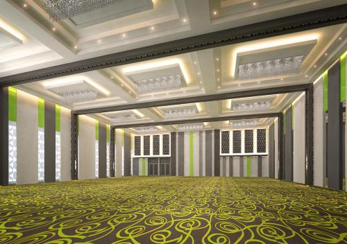 a rendering of a ball room with a stage at MaxOneHotels at Resort Makassar in Makassar