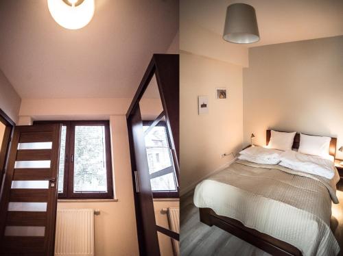 Ένα ή περισσότερα κρεβάτια σε δωμάτιο στο Apartamenty Opal
