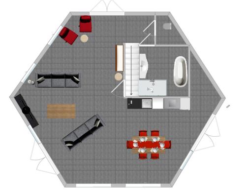 a drawing of a floor plan of a house at Vacation house Hooihuys in Woerden