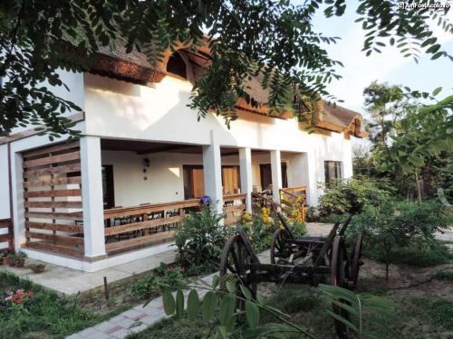 a house with a garden in front of it at Casa de vacanta Spiritul Deltei in Sfântu Gheorghe