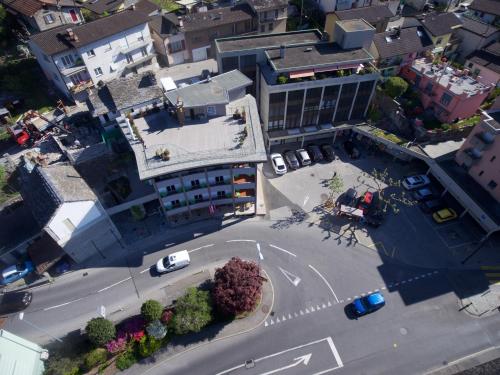 Letecký snímek ubytování Albergo Porta Verzasca