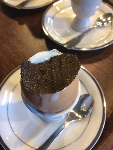 a chocolate cupcake on a plate with a spoon at Le Trésor des Templiers in Malataverne