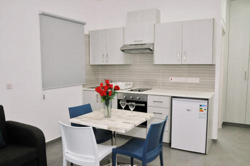 Η κουζίνα ή μικρή κουζίνα στο Kaos Hotel Apartments