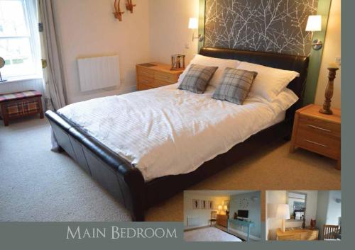 a bedroom with a large bed in a room at Trekkle Cottage in Gatehouse of Fleet
