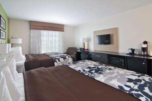 Μια τηλεόραση ή/και κέντρο ψυχαγωγίας στο Sleep Inn & Suites Marshall - University Area
