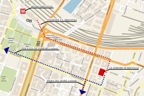 a map of the city of amsterdam with red arrows at Le dimore di Megollo - Free Parking in Genova
