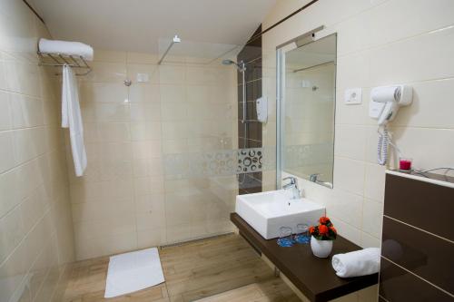 Koupelna v ubytování Apartma Grže