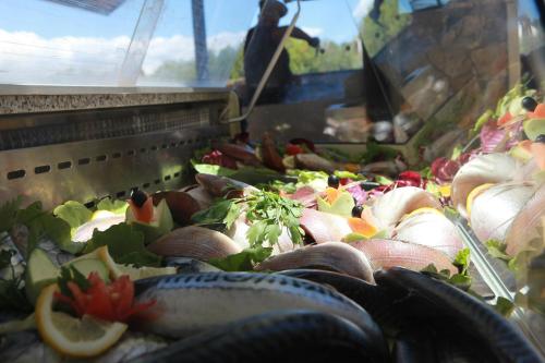 a display of vegetables and fruits in a store at Club Esse Sunbeach in Squillace