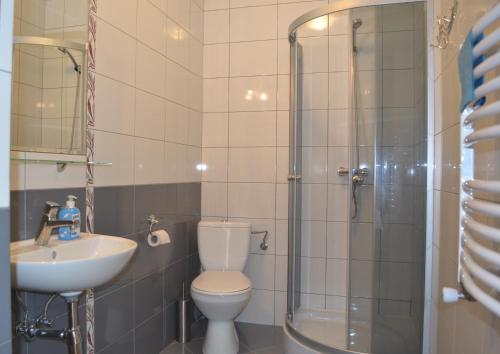 Koupelna v ubytování Dom Jastrzębia z basenem i jacuzzi