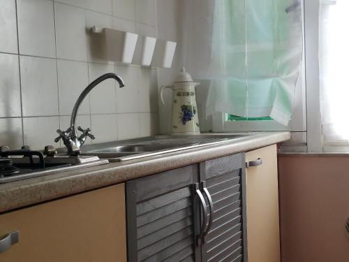encimera de cocina con fregadero y fregadero en Il Nido, en Pontedera