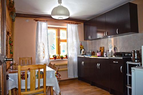 Majoituspaikan Guesthouse Puzhalova Izba keittiö tai keittotila