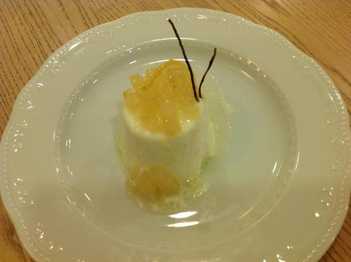 a white plate with a piece of food on it at Domus Australia in Rome