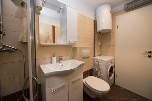 Ванна кімната в Apartments Bonus and private parking
