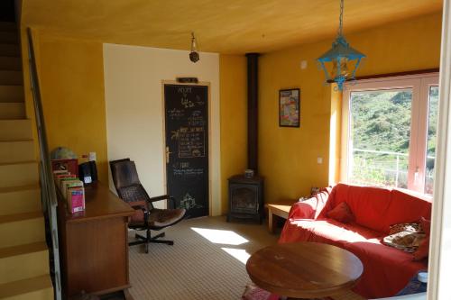 Χώρος καθιστικού στο Hostel on the Hill