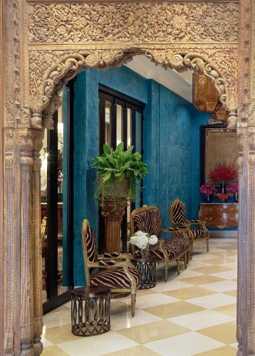 Χώρος καθιστικού στο Sara's Hotel