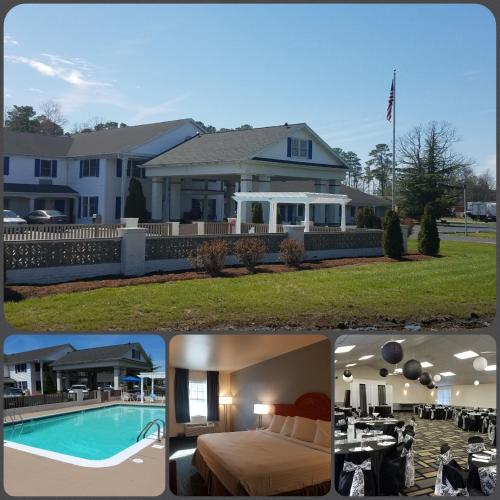 a collage of pictures of a house and a pool at St. Michaels Inn in Saint Michaels