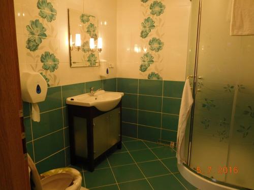 Koupelna v ubytování Ubytováni v soukromí Na Podluží