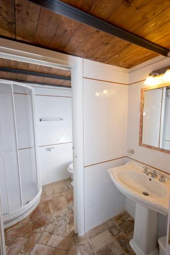 a bathroom with a sink and a toilet at Palazzo Forani in Casperia