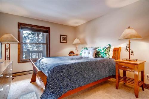 Un dormitorio con una cama y una ventana en Tyra Summit B-2-C, en Breckenridge