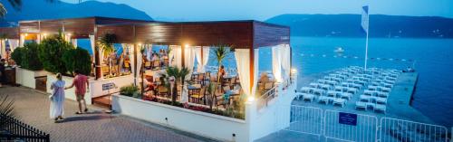 a view of a pool on a cruise ship at Hotel Perla in Herceg-Novi