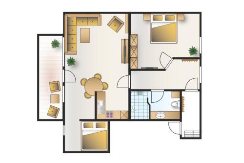 a floor plan of a house at Sonn Alpin - Ferienwohnungen in Grän