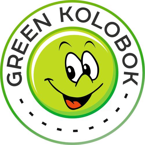 a smiley face in a green circle with the text learn korean at Eco-turbaza Green Kolobok in Aktash