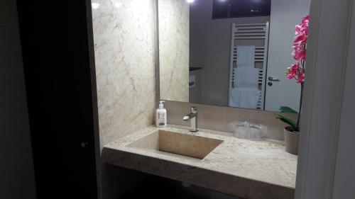 Bilik mandi di Apartaments y Habitacions Entre Volcans