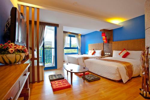 Katil atau katil-katil dalam bilik di Golden Sea Inn