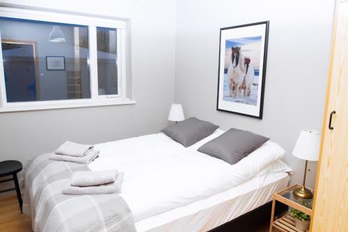 Ένα ή περισσότερα κρεβάτια σε δωμάτιο στο Briet Apartments Akureyri