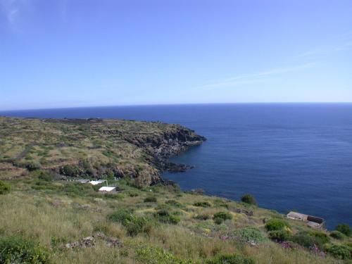a view of the ocean from a hill at TramontanaBeach in Tracino