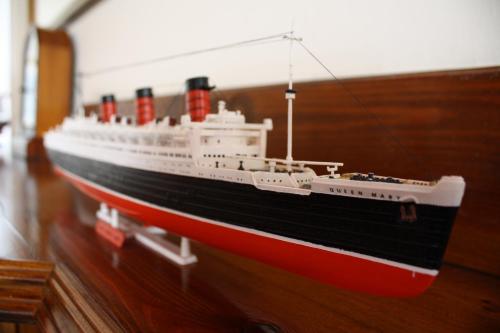 a model of a cruise ship sitting on a table at Creag Mhor Lodge in Onich