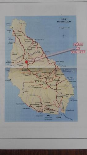 a map of ireland with a red line at Cote de France in Fundura