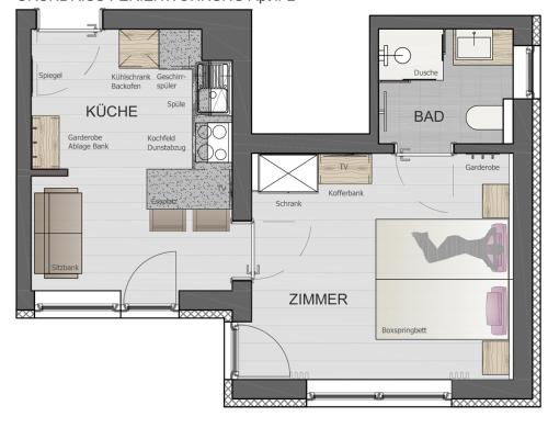 a floor plan of a house at Fernerblick Apartments in Tux