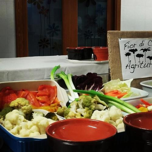 a tray of vegetables sitting on a table at Agriturismo Fior Di Campo in Dronero