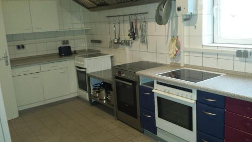Gaestehaus Willis -Monteurzimmervermietung- tesisinde mutfak veya mini mutfak