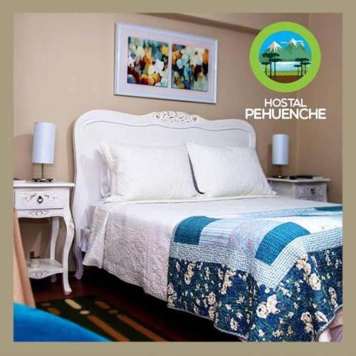 Ένα ή περισσότερα κρεβάτια σε δωμάτιο στο Hostal Pehuenche
