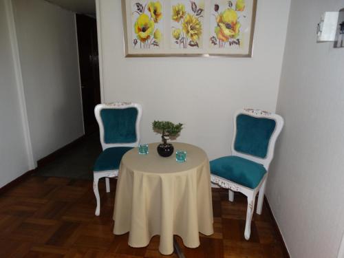 Χώρος καθιστικού στο Hostal Pehuenche