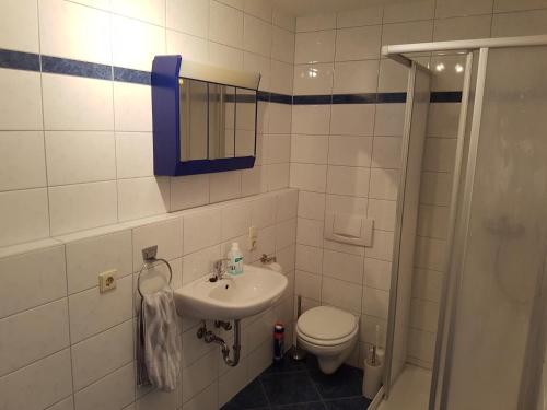 Ένα μπάνιο στο Ferienwohnung Kramer