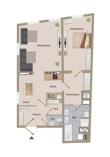 a floor plan of a house at Stephansdom Premium Apartments in Vienna