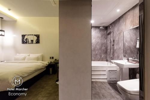 Koupelna v ubytování Hotel Marcher
