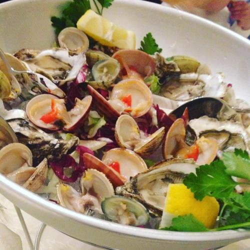 a bowl filled with oysters and other ingrediants at Locanda San Giorgio in Termoli